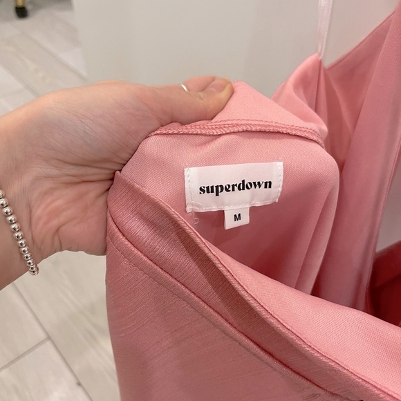 REVOLVE superdown MISSIE WRAP FRONT DRESS IN PINK METALLIC - Picture 7 of 7